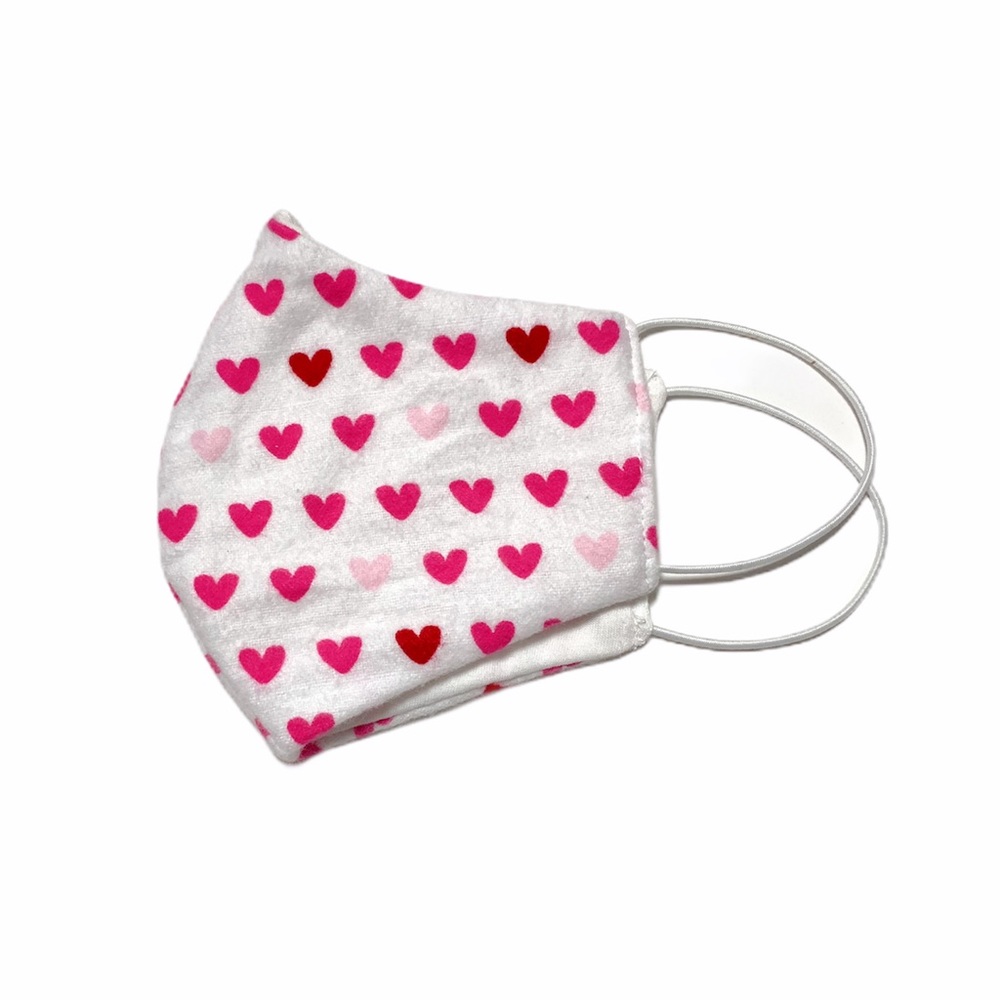 Washable & Reusable Hearts Print Cotton Face Mask - Picture 4 of 5
